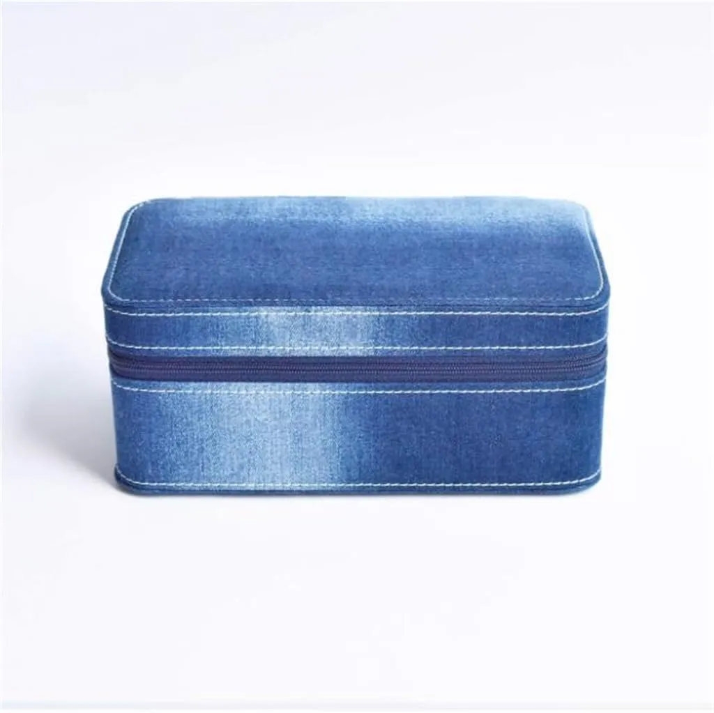 Multi Table Portable Travel Watch Bag radiate abandon equestrian Denim Watch Storage Box, Watch Storage Box, 
