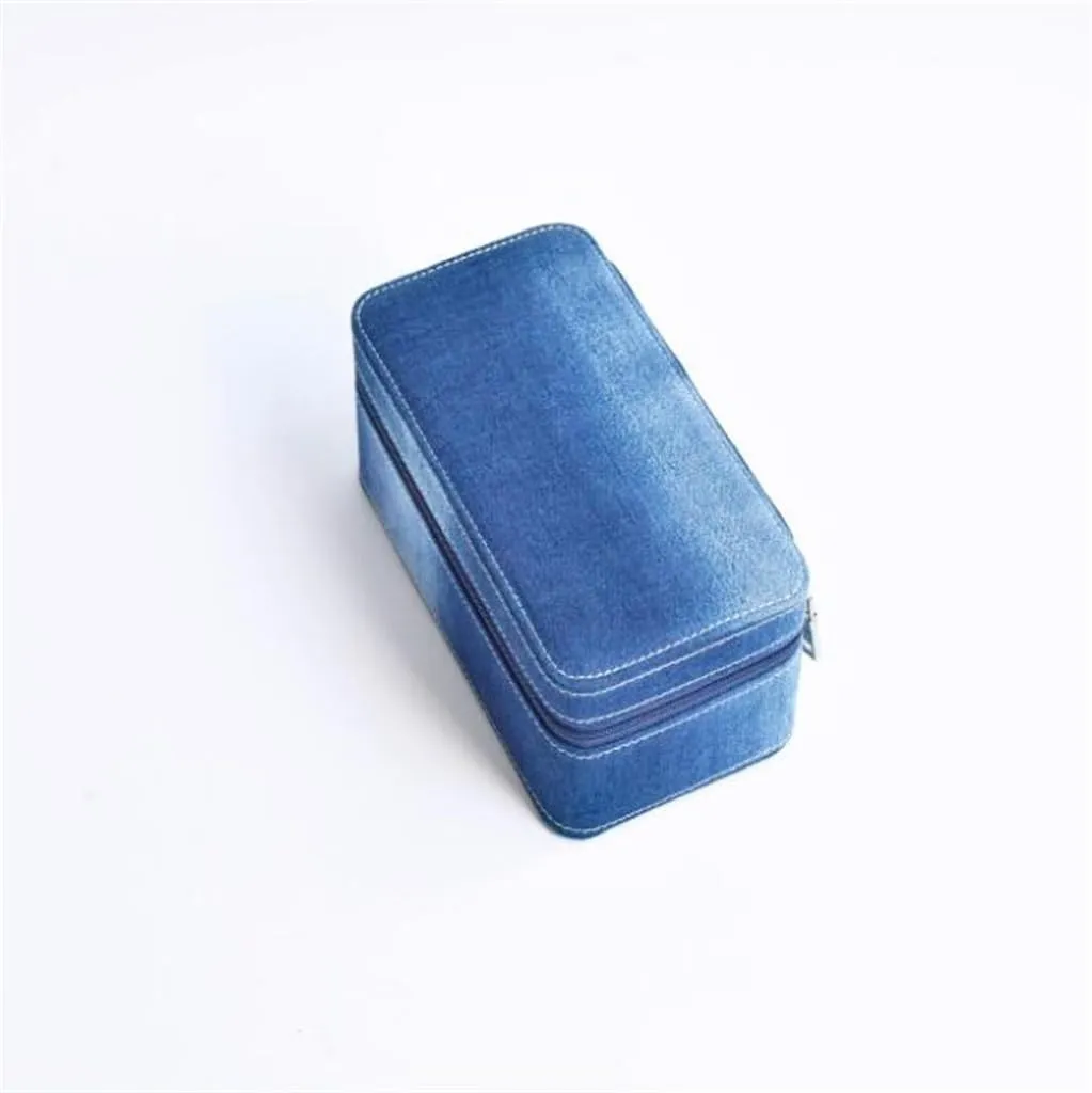 Multi Table Portable Travel Watch Bag radiate abandon equestrian Denim Watch Storage Box, Watch Storage Box, 