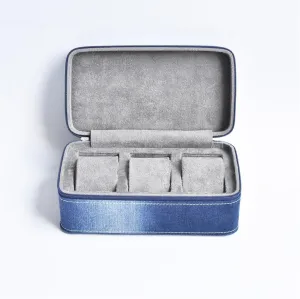 Multi Table Portable Travel Watch Bag radiate abandon equestrian Denim Watch Storage Box, Watch Storage Box, 