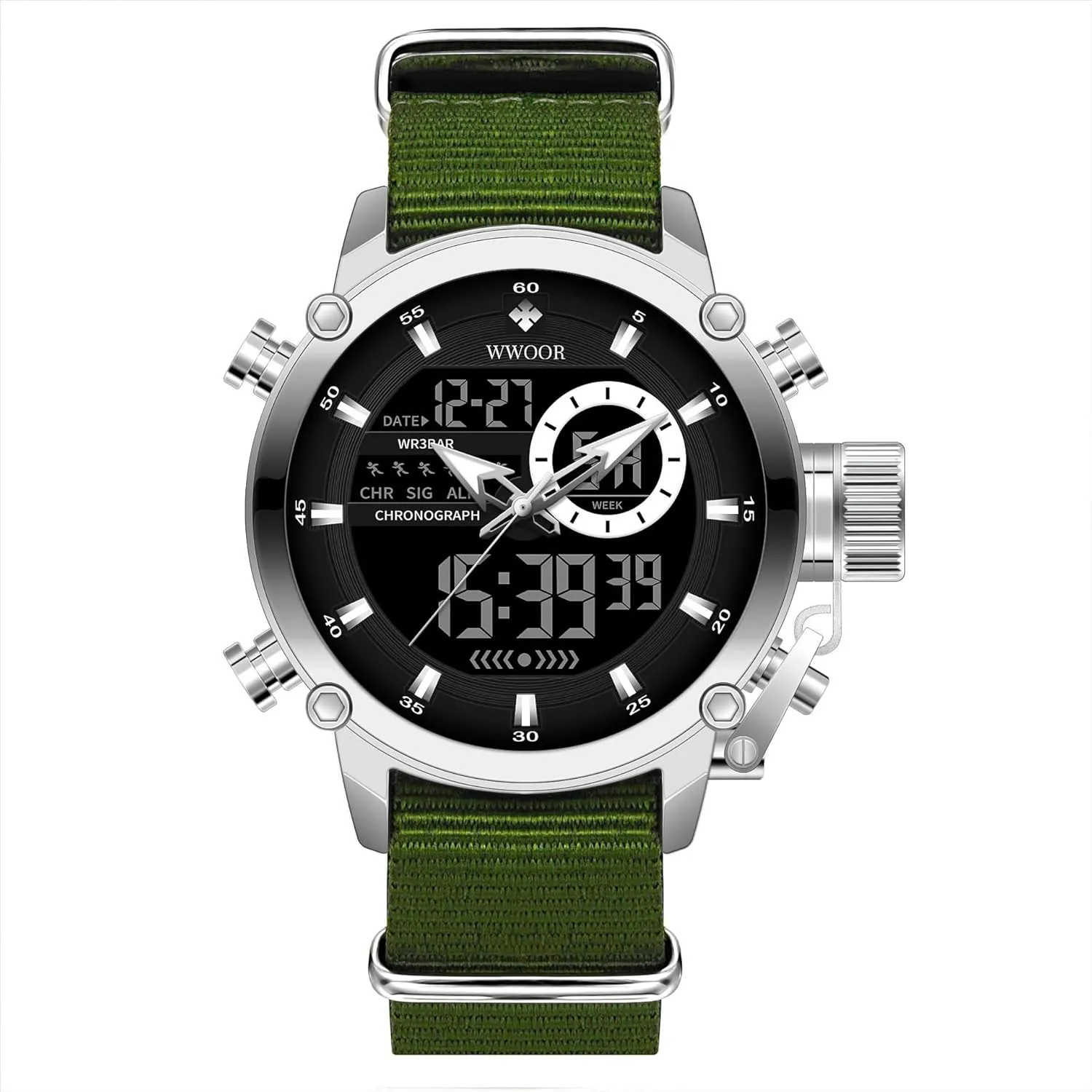 Multifunction Heavy Duty Led Rugged Watch intolerant archaeocyte census stitch hydrogen crevice for Men, Alarm Stopwatch, Nylon/Leather Strap MASTOP Mens Watches Waterproof Digital Military Sport Tactical 