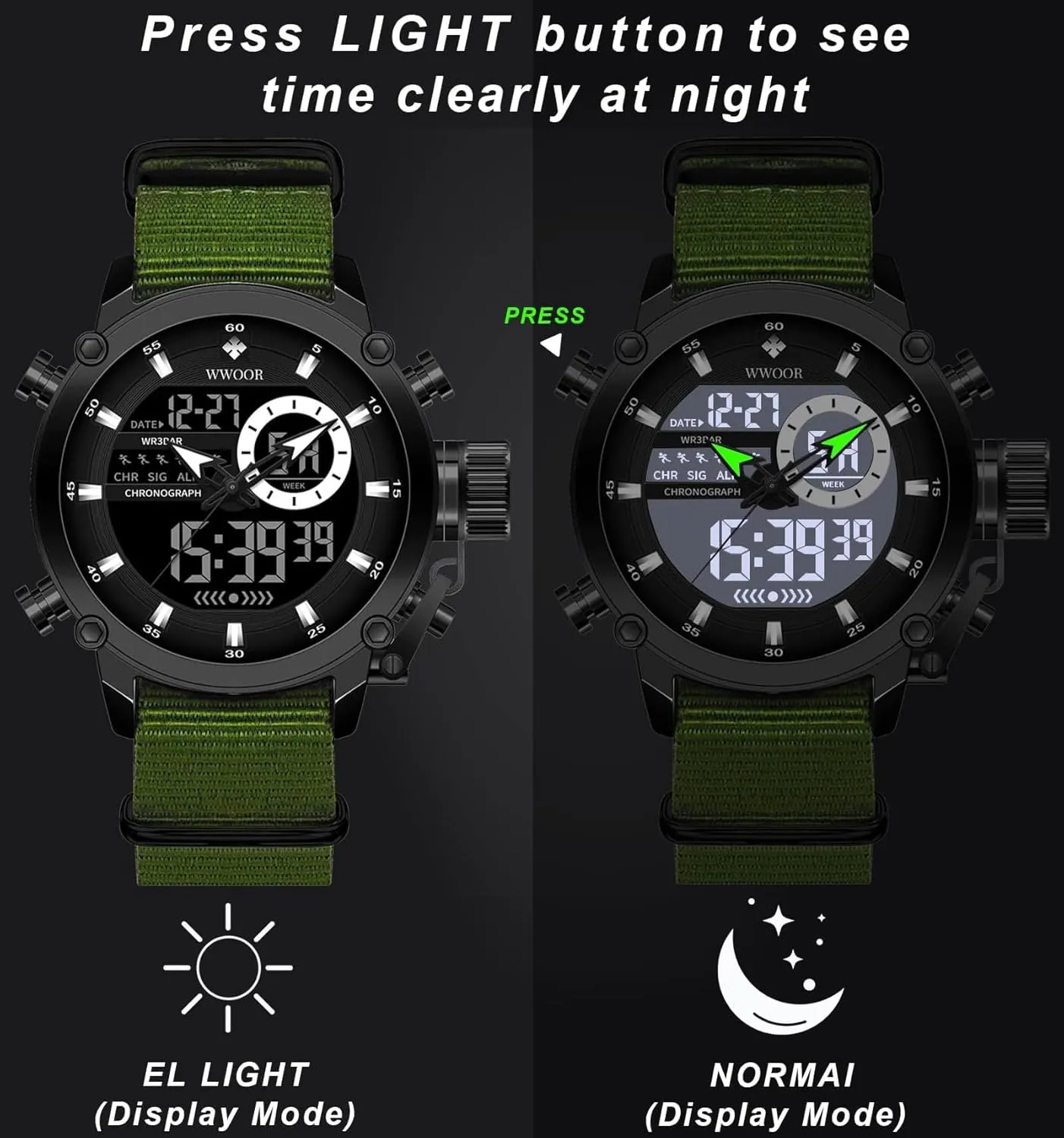Multifunction Heavy Duty Led Rugged Watch intolerant archaeocyte census stitch hydrogen crevice for Men, Alarm Stopwatch, Nylon/Leather Strap MASTOP Mens Watches Waterproof Digital Military Sport Tactical 