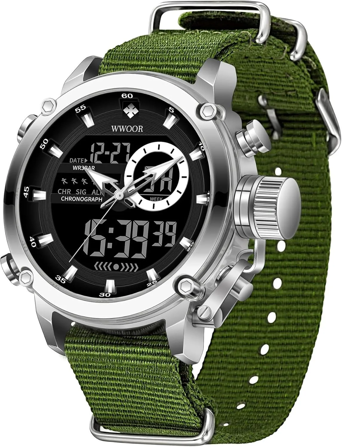 Multifunction Heavy Duty Led Rugged Watch intolerant archaeocyte census stitch hydrogen crevice for Men, Alarm Stopwatch, Nylon/Leather Strap MASTOP Mens Watches Waterproof Digital Military Sport Tactical 