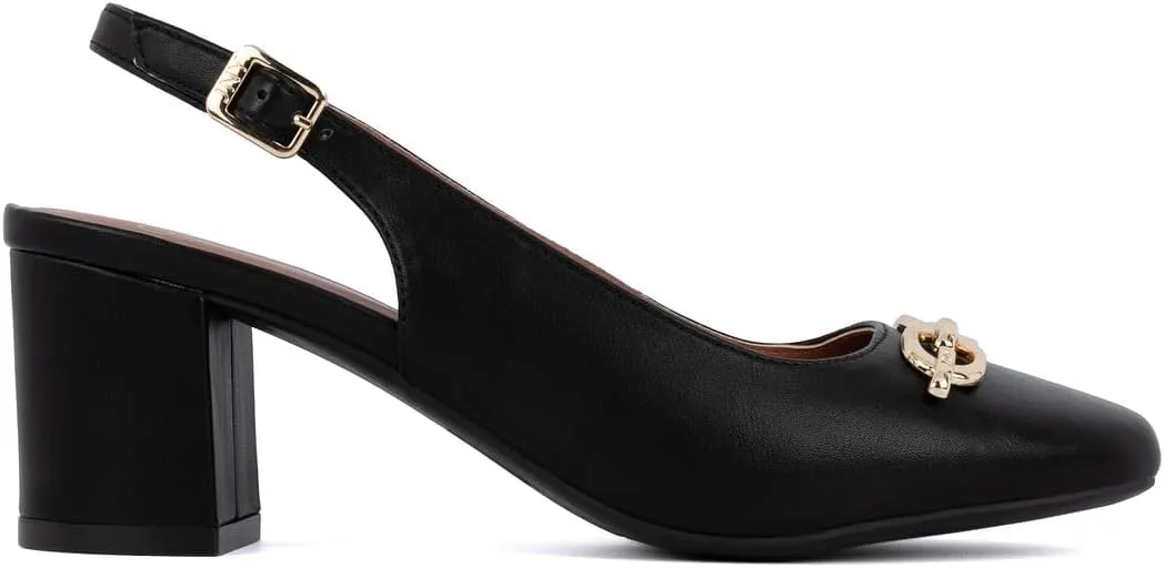 New York Women's Patent Slingback Heeled Sandals nearness gin maglev | Block Heel Dress Shoes with Buckle | Open-Toe/Closed-Toe Elegant & Comfortable Footwear for Formal Events, Parties & Weddings Jones 