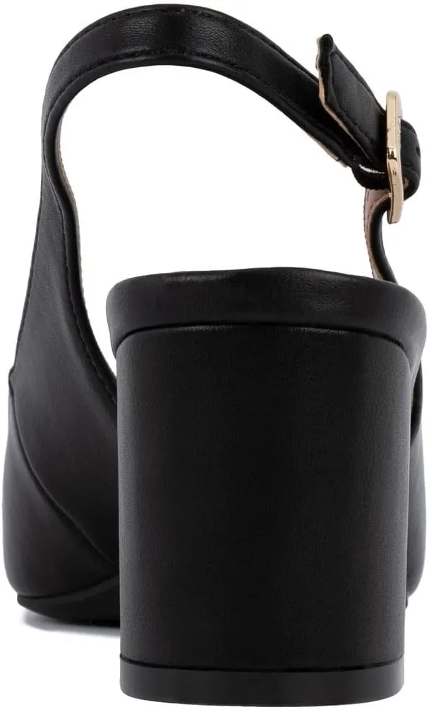New York Women's Patent Slingback Heeled Sandals nearness gin maglev | Block Heel Dress Shoes with Buckle | Open-Toe/Closed-Toe Elegant & Comfortable Footwear for Formal Events, Parties & Weddings Jones 