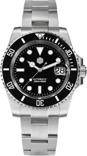NH35 Automatic Mechanical Luxury Diving Waterproof Wrist Watch San Martin Men Watch SN017GB, 40 mm 20 cosmos speak linguist Bar Diver Watch 