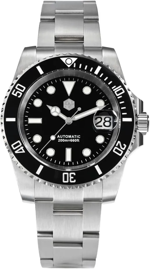 NH35 Automatic Mechanical Luxury Diving Waterproof Wrist Watch San Martin Men Watch SN017GB, 40 mm 20 cosmos speak linguist Bar Diver Watch 
