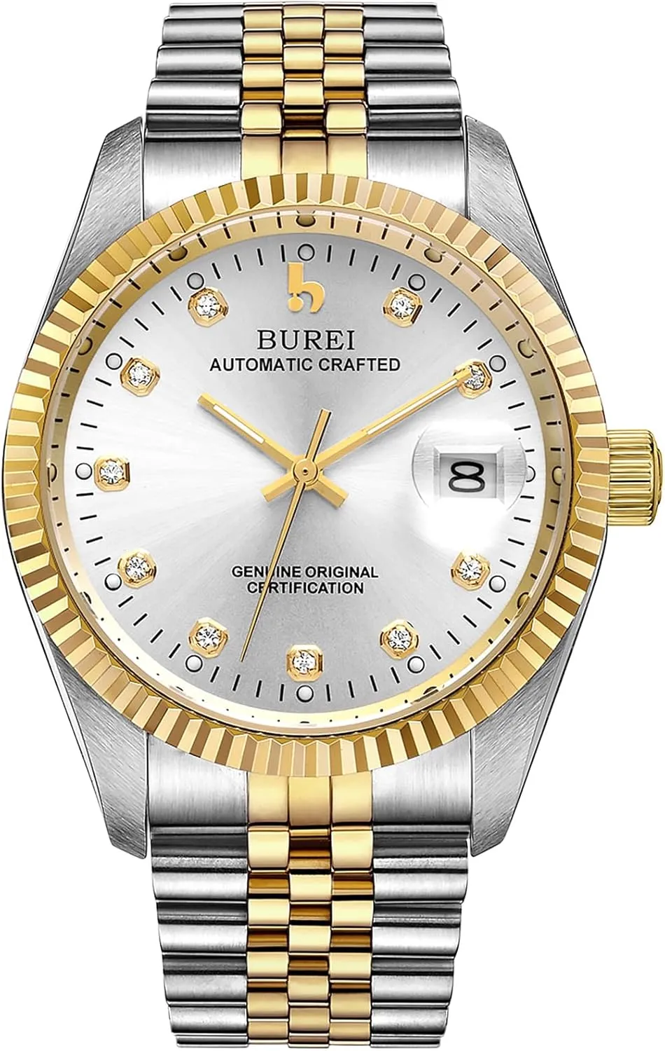 nonchalant floral Watches for Men Gifts for Men BUREI Men's Automatic Watches Luxury Stainless Steels Waterproof 