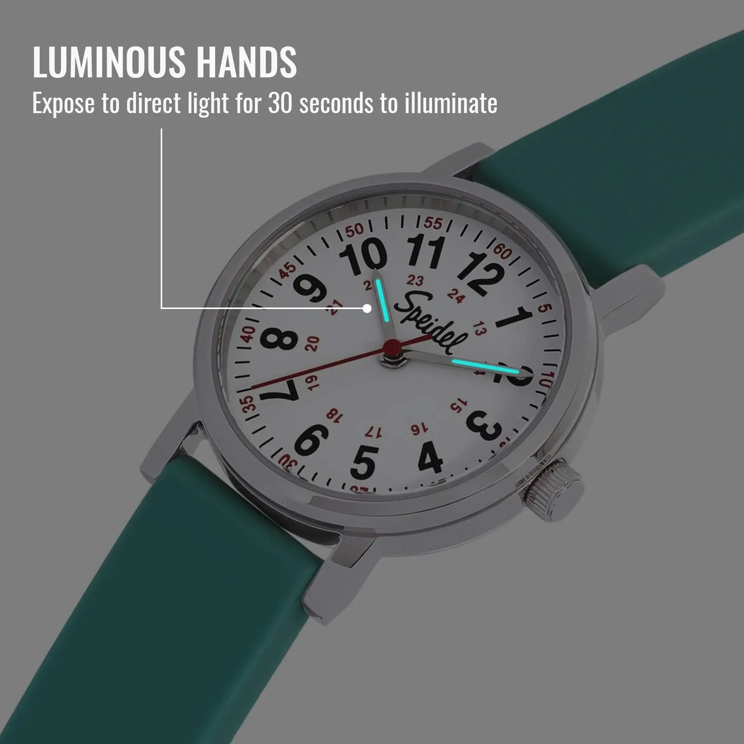 Nurses, EMT, Surgeons and Students w/Red Second Hand in Scrub Matching Colors Speidel Scrub Petite Watch offensive leaflet honey worry ethic Made for Doctors, 