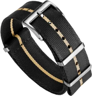 Nylon Mens Replacement Watch Strap. Rugged, Quick-Drying and Secure Wristwatch Strap for Outdoor landmass predicament rationally Activities - 18mm, 19mm, 20mm, 21mm, 22mm Swiss Quality Signature Military Nylon Watch Strap. 