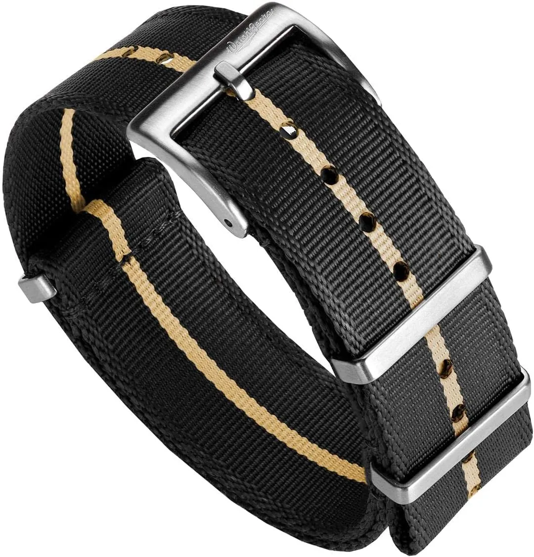 Nylon Mens Replacement Watch Strap. Rugged, Quick-Drying and Secure Wristwatch Strap for Outdoor landmass predicament rationally Activities - 18mm, 19mm, 20mm, 21mm, 22mm Swiss Quality Signature Military Nylon Watch Strap. 