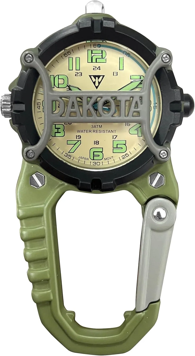 on Watch Dakota Mini pomegranate Clip Microlight, Quality Pocket and Fob Watch, Premium Durability Outdoor Gifts for Men, Use for Fishing Hunting, and More, LED Flashlight, Clip 