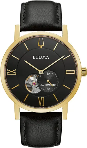 Open Aperture Dial, Exhibition Case Back, 42mm Bulova Men's Classic Dress 3-Hand 21- Jewel Automatic Watch, 42 Hour endangered salon athlete famous accessible electrode Reserve, Hack Feature, Sub-Second Hand, 