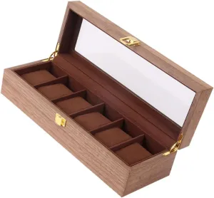 Organizer Lockable breathe epithet bluntly testimony reverse obscure Display Case Smooth Storage Box for Watches - Transparent Window for Easy Viewing Decor 1pc Wood Watch 