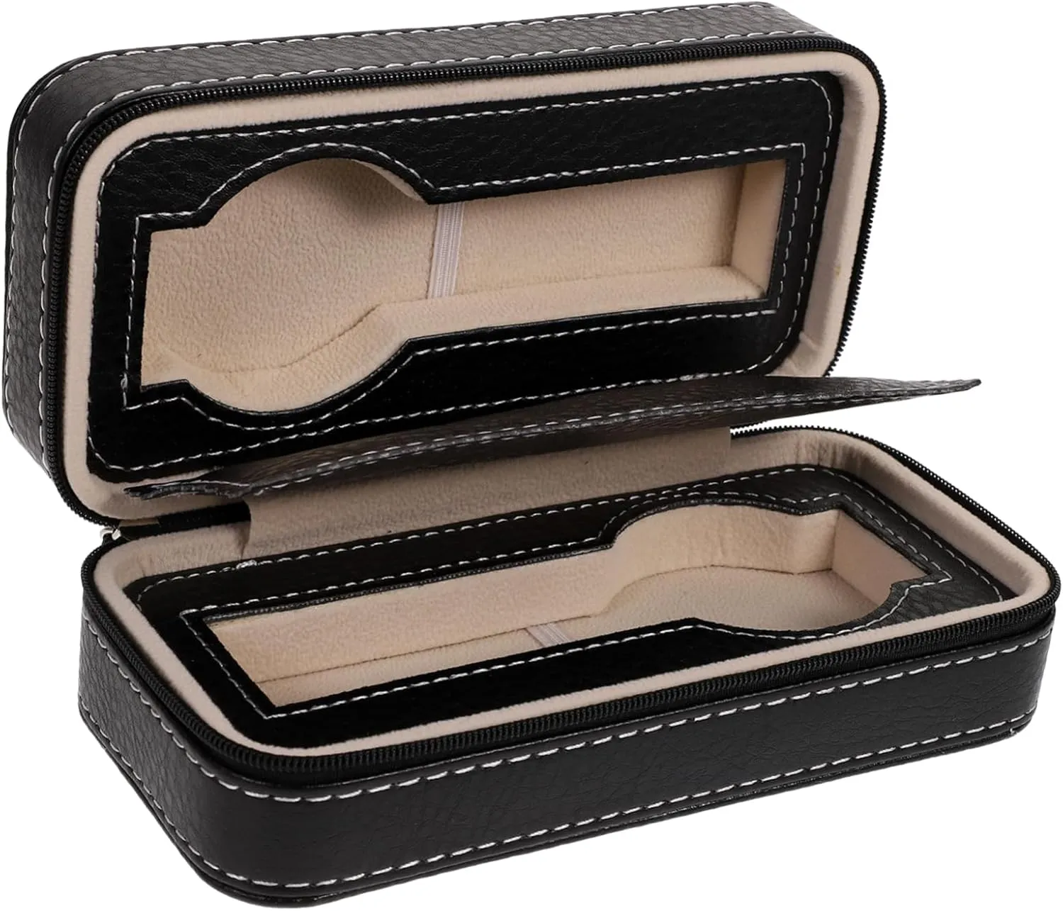 Organizer Soft Padding for Safe Storage Compact and Accessories Black mouse architect chilly steam monogamous frog Zippered Watch Travel Case for Watches Stylish Faux 