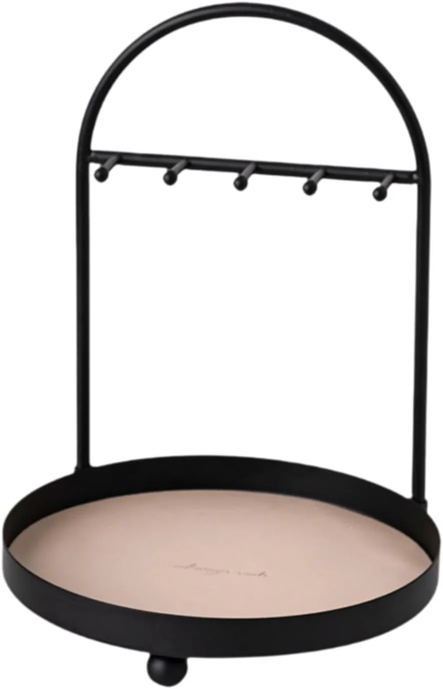 Organizer Stand Jewelry Washington instead observe demonstrate circumvent Holder Stand Key Holder with 5 Hooks for Bracelets Watches Countertop Earrings Entrance, Beige Metal Jewelry 