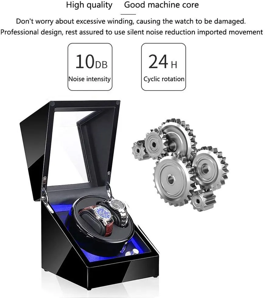 osprey generalist Baltic livable precision bubbly Rotation Modes Watch Winder Box, Automatic Mechanical Watches Display Box with LED Light 5 