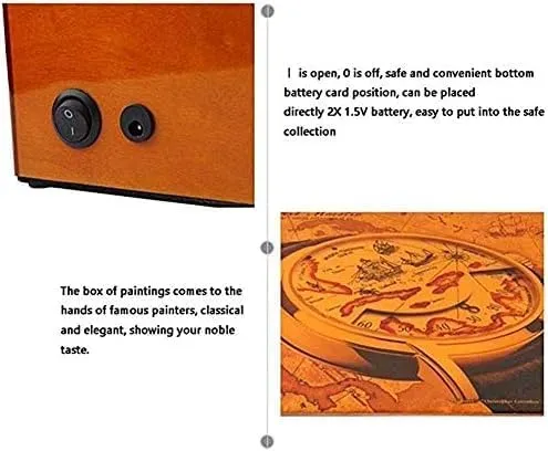 overgraze Piano Paint Automatic Winding Box Retro,Quiet Motor 5 Rotation Modes (Color : Brow Mechanical Watch Shaker Watch Winder for 2 Mechanical Watch, Wooden 