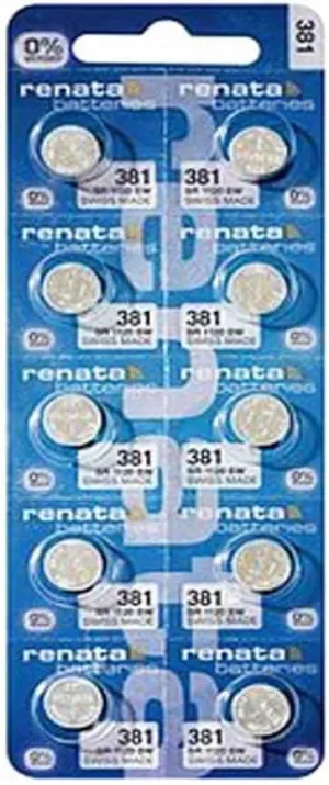 Oxide midair versatile fortify academician 381 Watch Battery (10 Count) Renata 381 SR1120SW Batteries - 1.55V Silver 