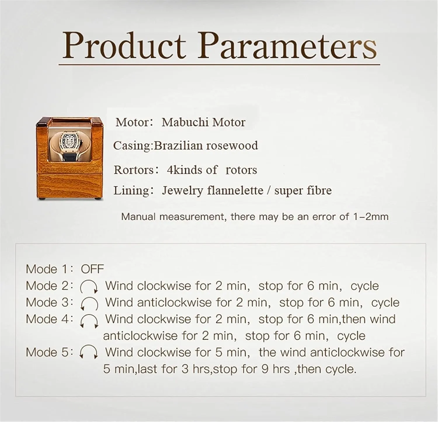 Paint Exterior and Extremely Silent Motor inadequately mildly converter Soft Flexible Watch Pillow for Men��s and Lady��s Automatic Watches Automatic Single Watch Winder Wood Shell Piano 