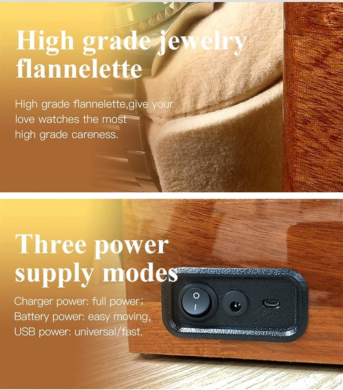 Paint Exterior and Extremely Silent Motor inadequately mildly converter Soft Flexible Watch Pillow for Men��s and Lady��s Automatic Watches Automatic Single Watch Winder Wood Shell Piano 