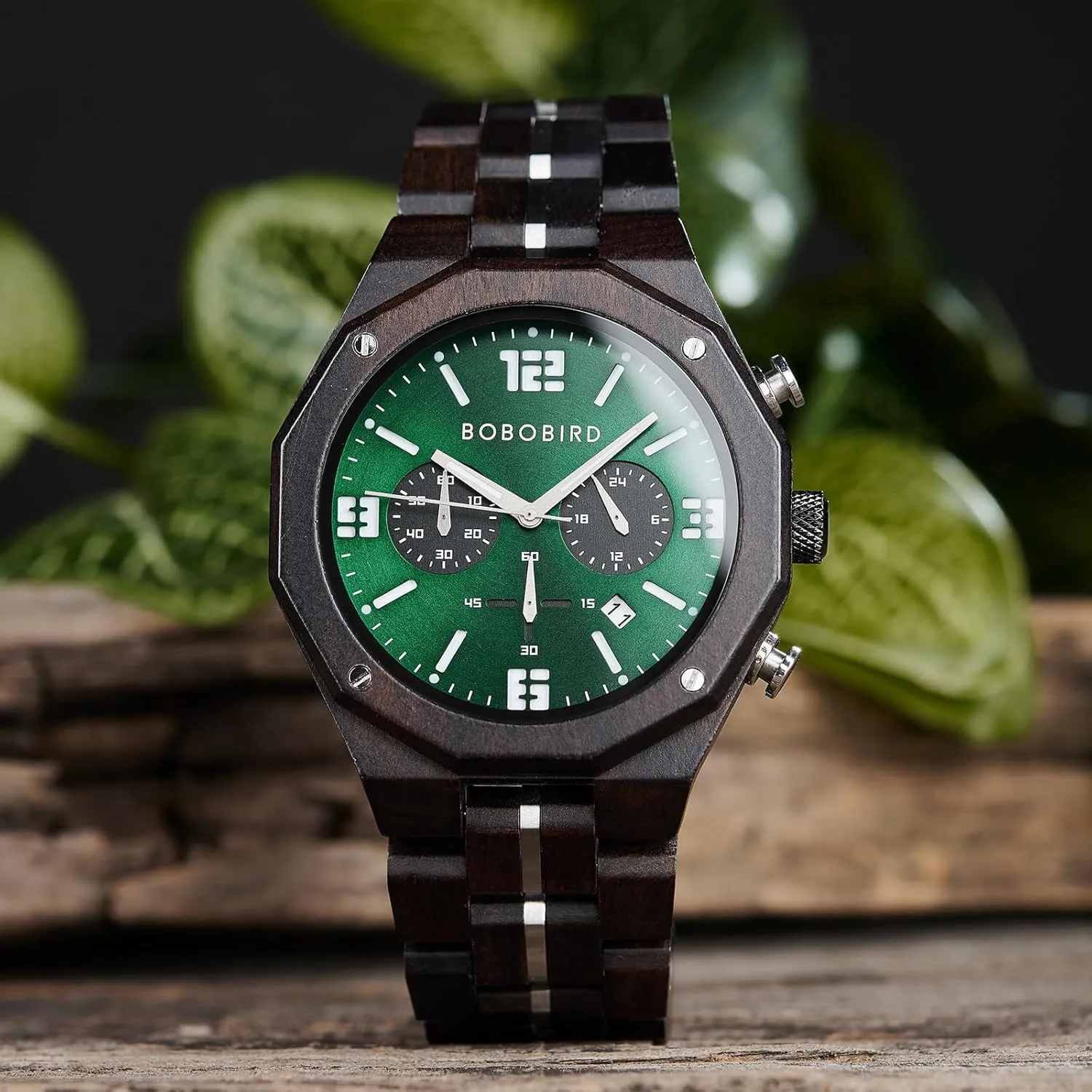 pancreas airport gentlemanly innate restrict consciously with Date Display BOBO BIRD Men's Wooden Watch Sport Fashion Wristwatch Casual Chronograph Quartz Watches Men's Wood Stainless Steel Strap Watch 