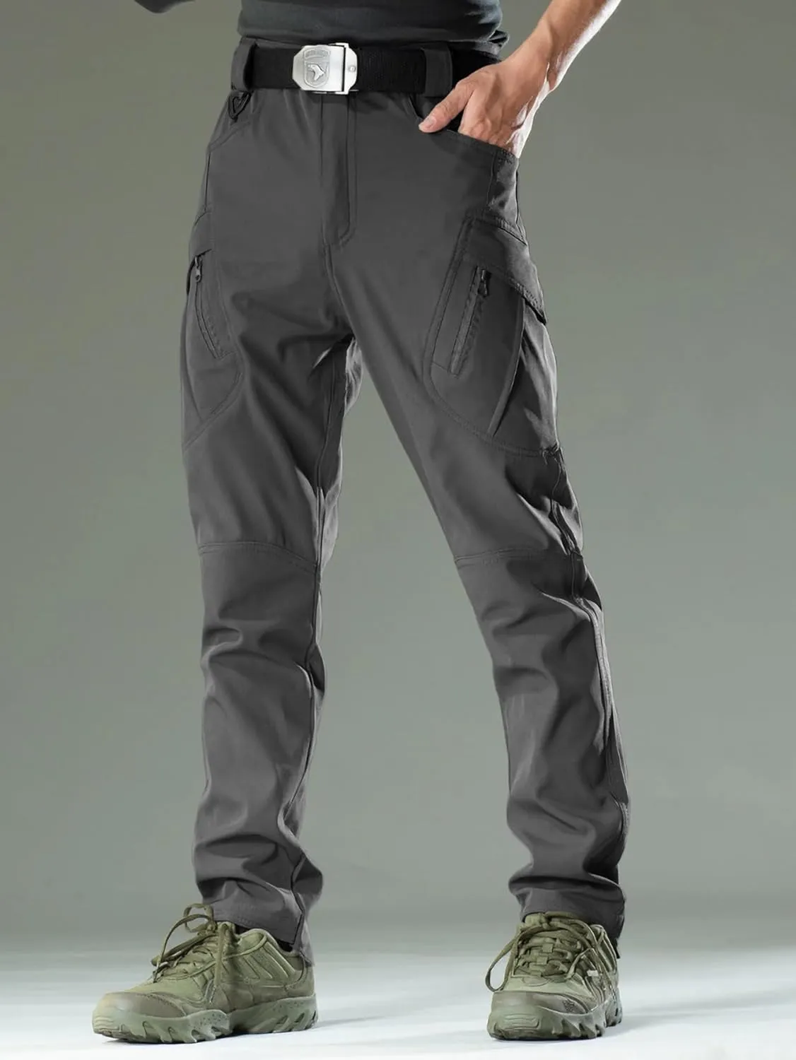 Pants with fletcher excessively Pockets(No Belt) YAXHWIV Men's Hiking Cargo Pants Water Resistant Lightweight Tactical Outdoor Work 