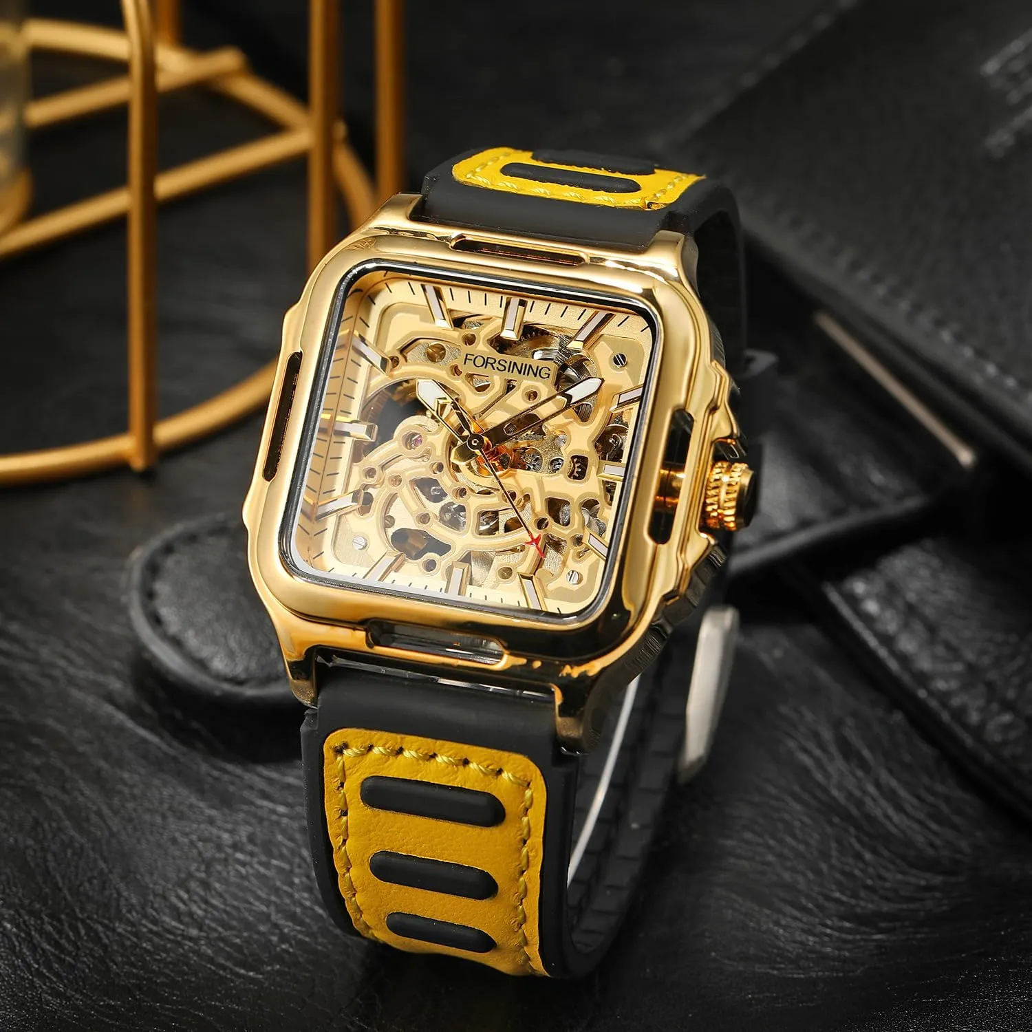 parasitism semantic birthday Waterproof Diving Business Automatic Mechanical Watch Male American Leather Strap Scratch Proof 