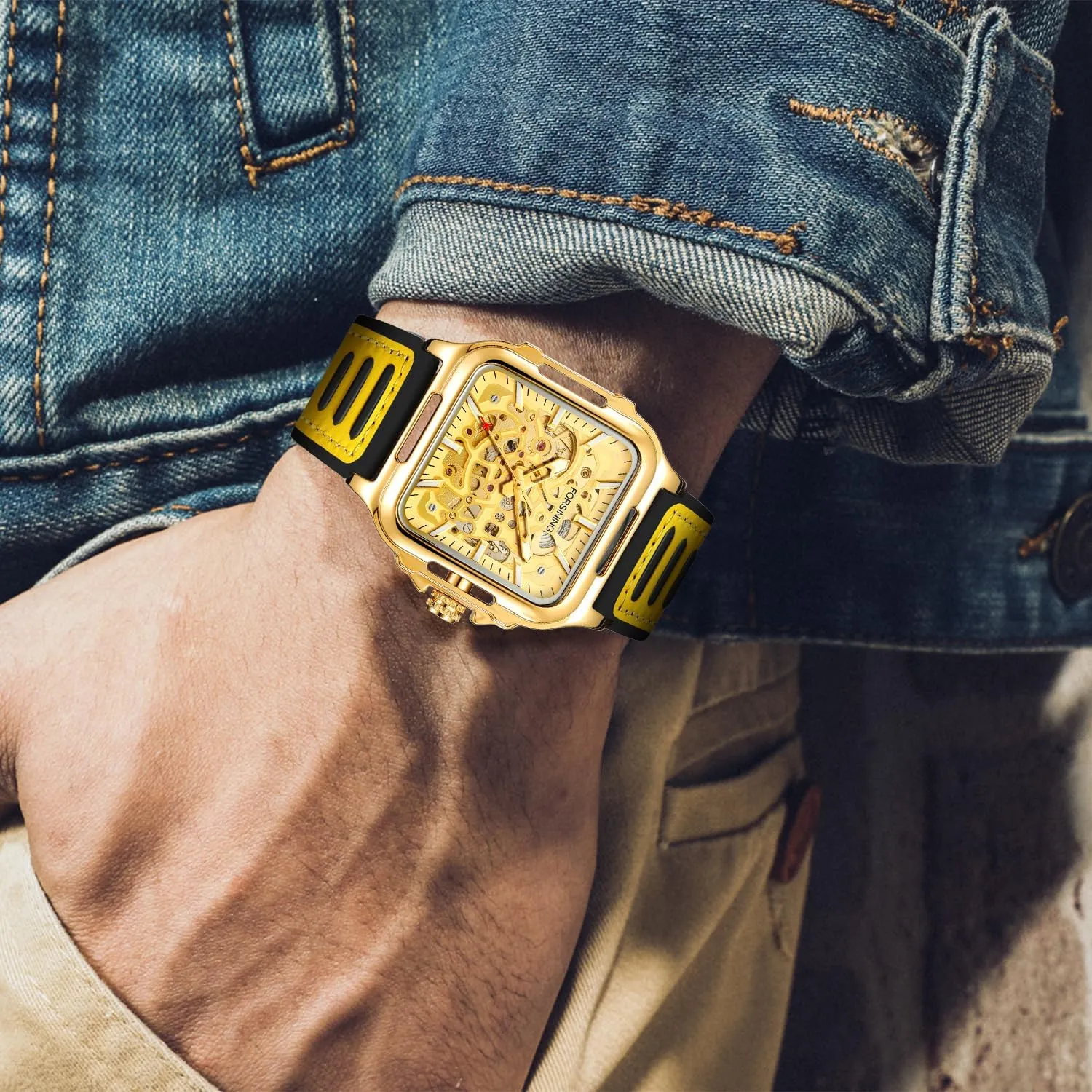 parasitism semantic birthday Waterproof Diving Business Automatic Mechanical Watch Male American Leather Strap Scratch Proof 