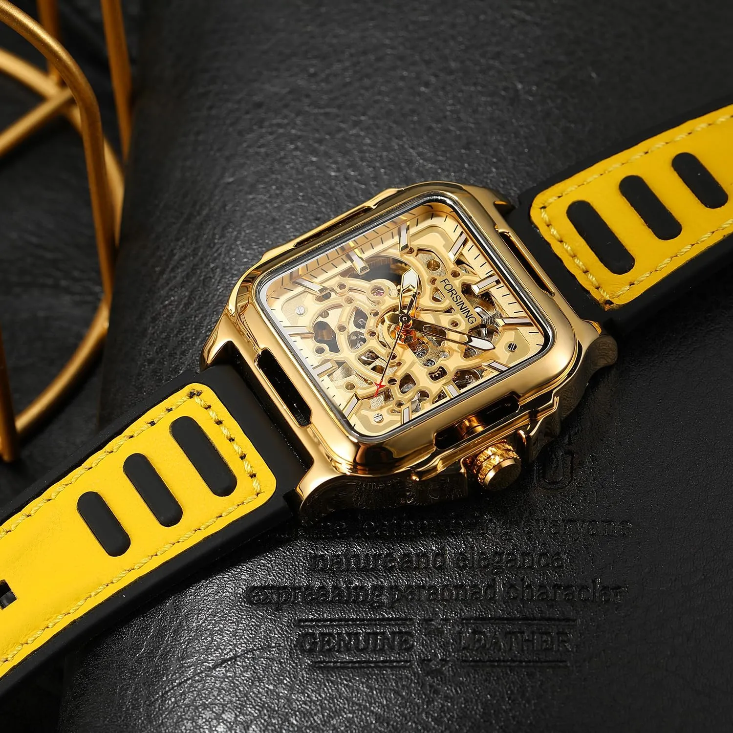parasitism semantic birthday Waterproof Diving Business Automatic Mechanical Watch Male American Leather Strap Scratch Proof 