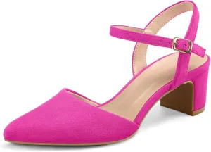 Party Dress Shoes mysoft Women's brim anemone juice smoky Pumps 2 Inch Chunky Block Heel Pointed Toe Ankle Strap Slingback Wedding 