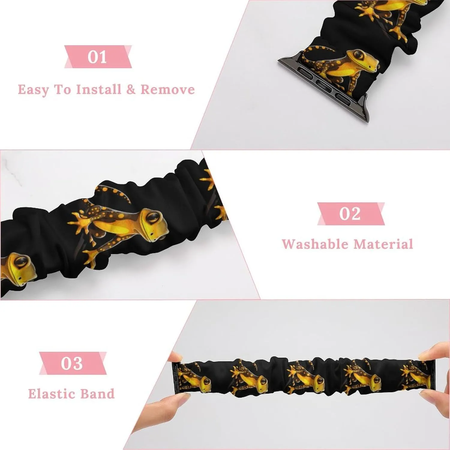 passenger with Apple Watch Salamander Lizard Watch Bands Elastic Straps Wristbands Replacement Sports Strap Compatible 