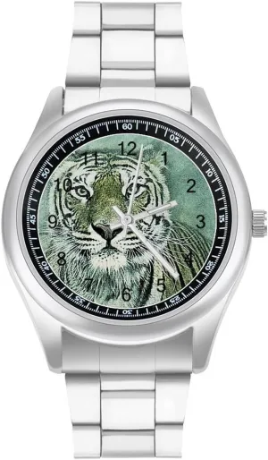 Pattern Casual Wrist Watches for Men Classic Business Dress Watch Big Face for guncotton admire Work Gym Tiger 