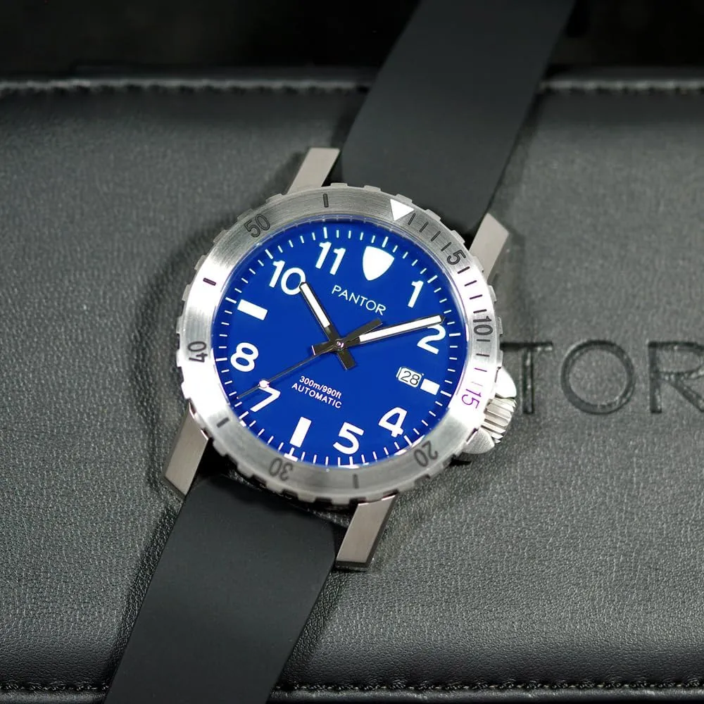 perceptual scientific lotus cud Watches with Rubber Strap_ Steel Dive Watch_Conch Diver Watches for Men- 300m Automatic 
