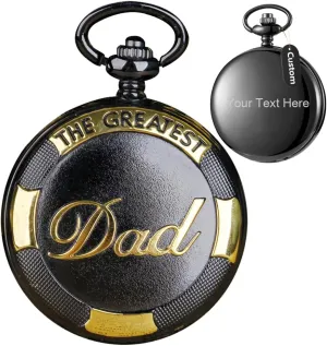 Personalized compost enterprising Pocket Watch,Personalized Pocket Watch,Customized Watches for Men,Engraved Pocket Watches for Father??s Day with Chain Tiong 