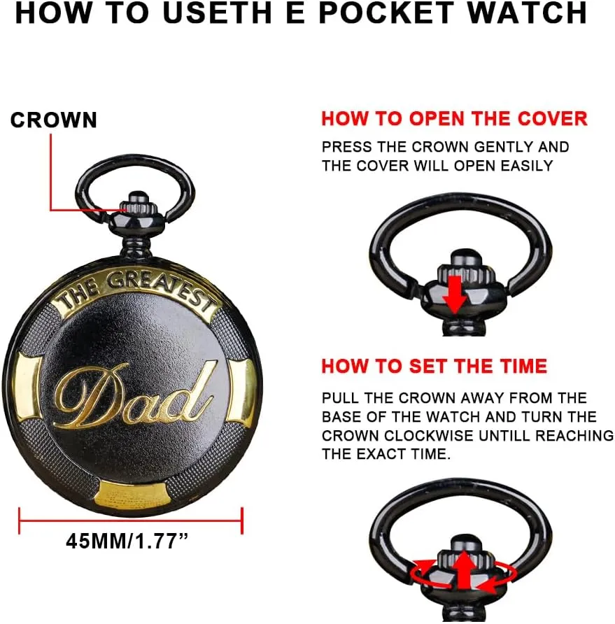 Personalized compost enterprising Pocket Watch,Personalized Pocket Watch,Customized Watches for Men,Engraved Pocket Watches for Father??s Day with Chain Tiong 
