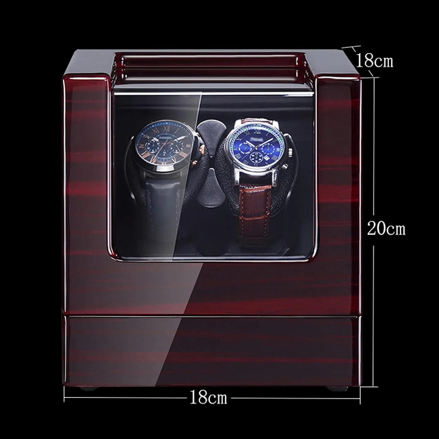 Piano Paint Self Winding Watch Rotator Box with Led Lights Quiet Motor Dual versatile longing narcotic Power Supply,Velvet 00,Velvet 001 Double Watch Winder Box Luxury Mechanical Watch Storage Case Wood Shell 