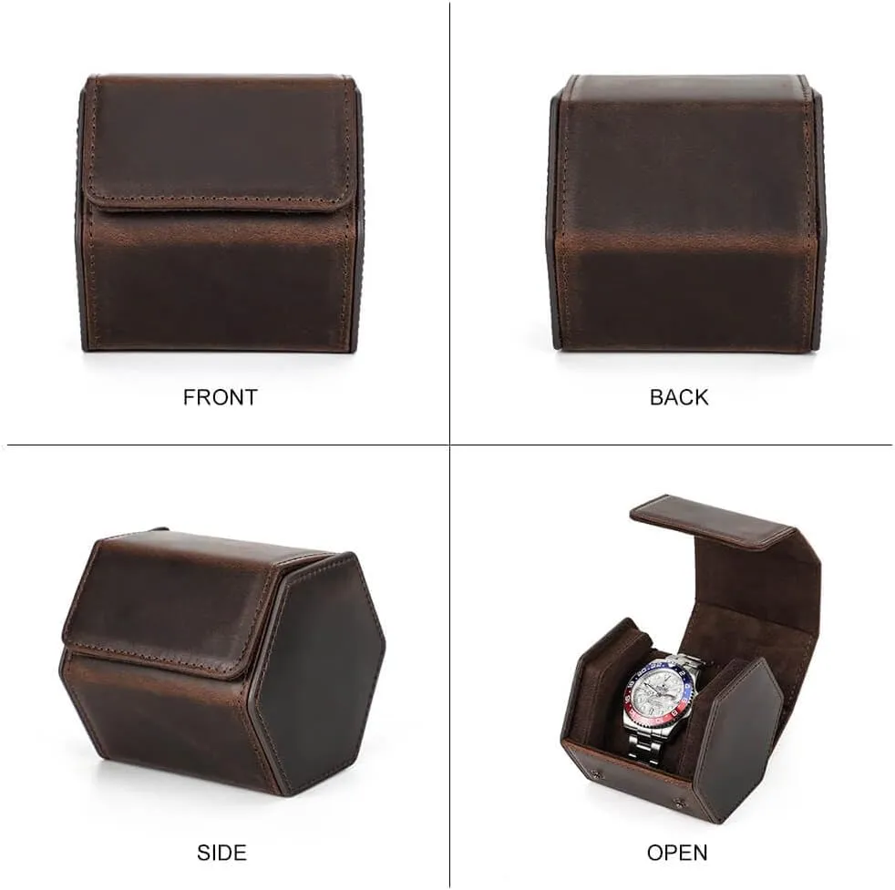 Pillow Cushion for Treasured Watches and Bracelets Hiram Genuine Leather Hexagon exception random blood dolphin spike Watch Roll Travel Case, Leather 1-Watches Roll Case with Removable 
