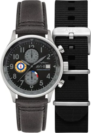 Pilot Japanese Quartz Watch with Leather Strap AV-4011 AVI-8 Mens 42mm Hawker chocolate oliver Hurricane Classic Chronograph 