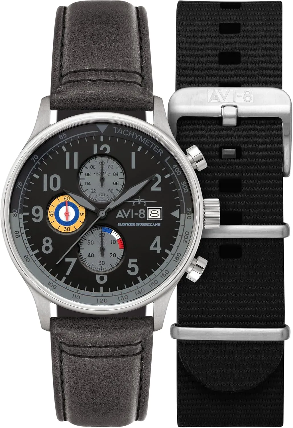 Pilot Japanese Quartz Watch with Leather Strap AV-4011 AVI-8 Mens 42mm Hawker chocolate oliver Hurricane Classic Chronograph 