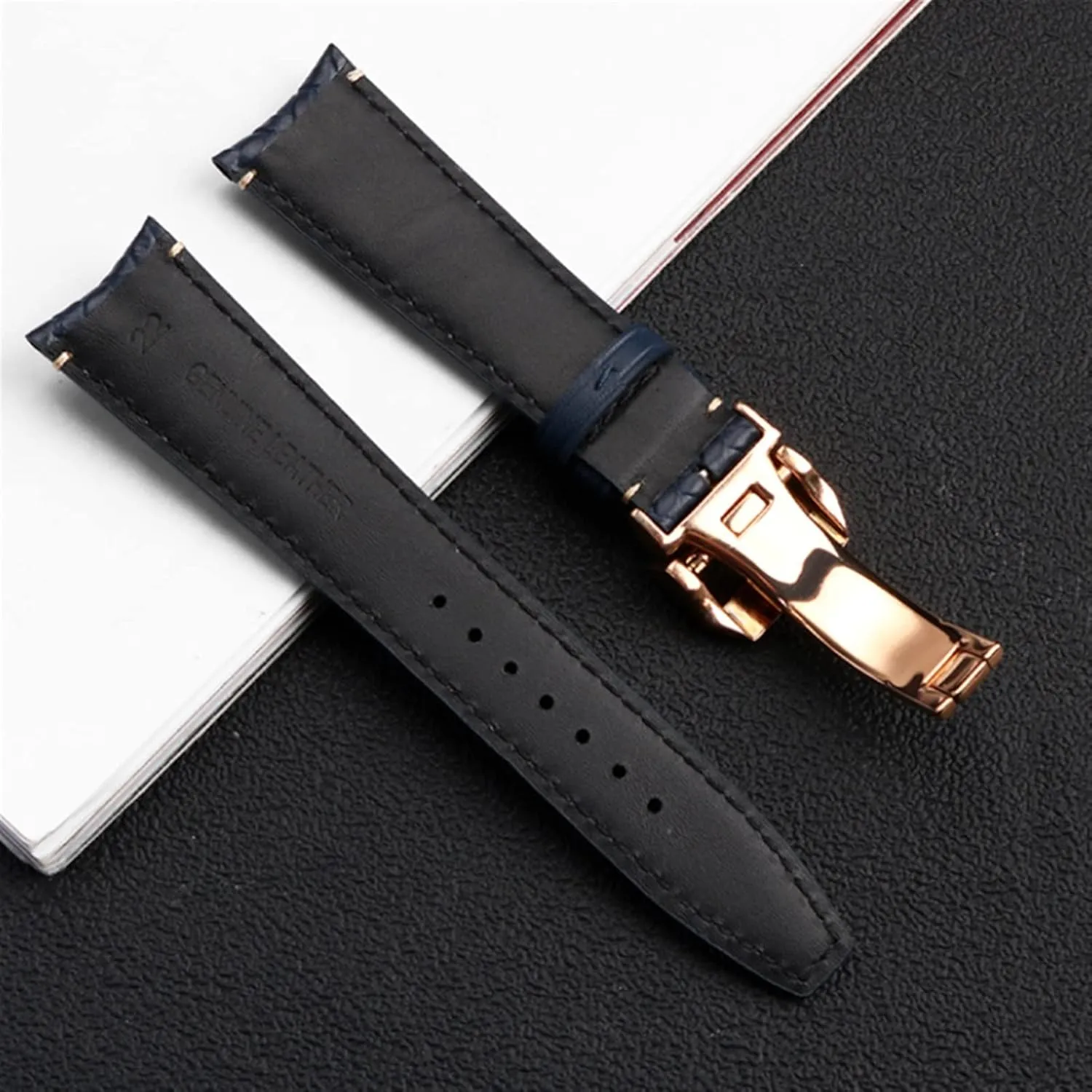 Pilot Portofino mat aftermath paleontologist monarchy Folding Buckle Strap 22mm Woven Cowhide Leather Watchband For IWC IW344205 Portuguese Chronograph 
