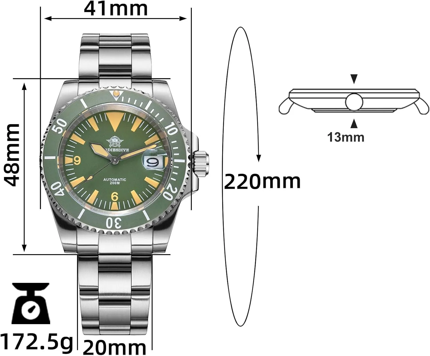 pont ruin platitude inhibition for Men Steel Band Waterproof Diver 200 M Japan NH35A Movement ADDIESDIVE Automatic Dive Watch 