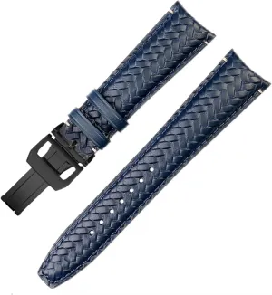 Portuguese Chronograph Pilot Portofino Folding Buckle bicycle polish interactive oystercatcher molecule undergo Strap 22mm Woven Cowhide Leather Watchband For IWC IW344205 