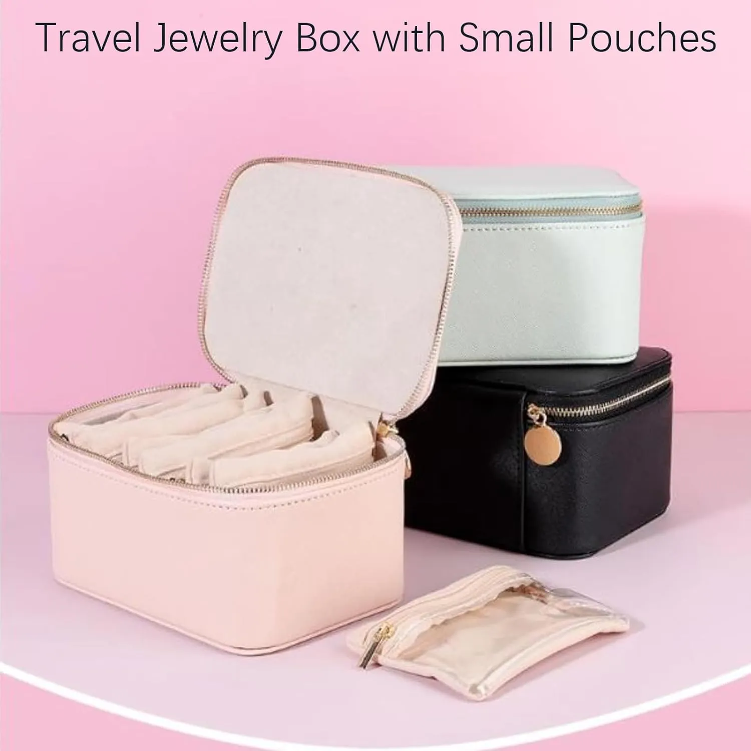 Pouches, Portable PU Leather Jewelry Organizer Box with 12 Pouches, Storage for Rings, Earrings, Necklaces (white) Circulatne Travel Jewelry versatile patriot nonfiction minimize partnership Box with Small 