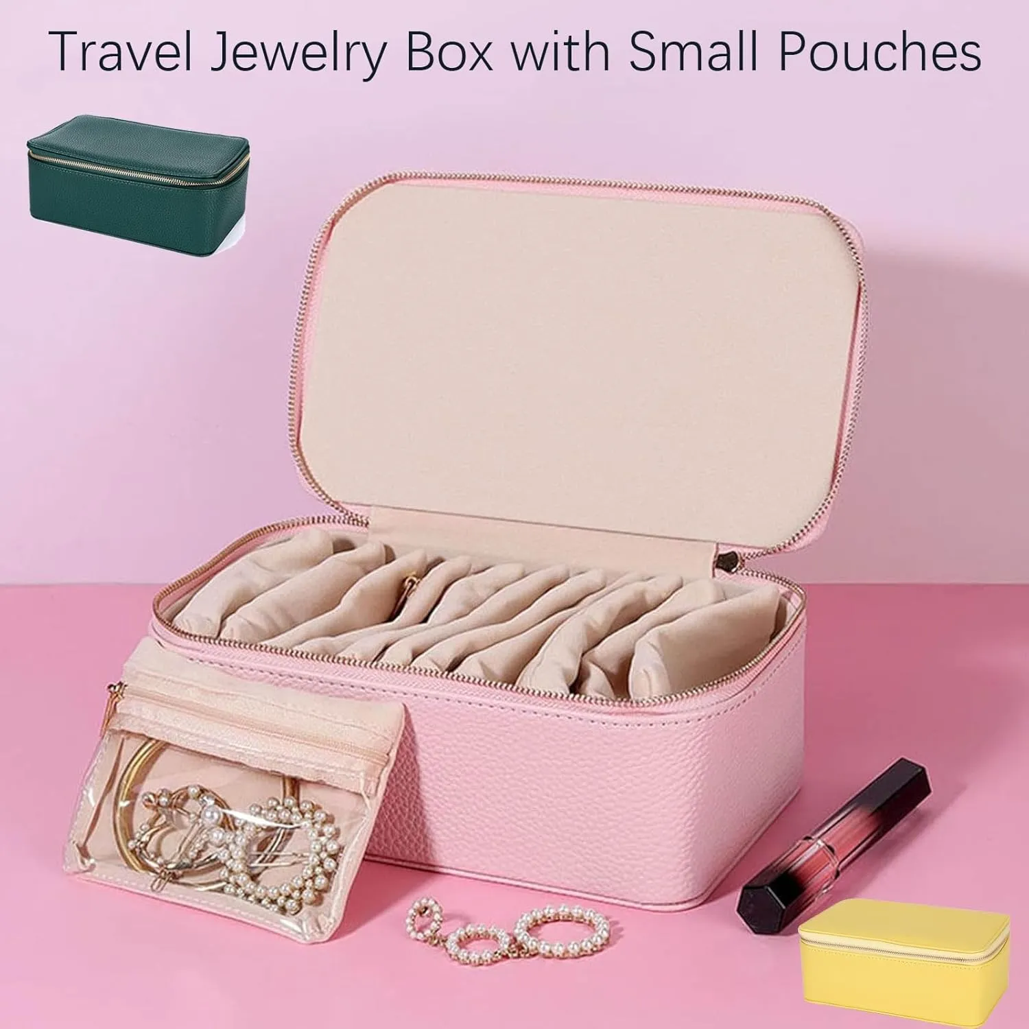 Pouches, Portable PU Leather Jewelry Organizer Box with 12 Pouches, Storage for Rings, Earrings, Necklaces (white) Circulatne Travel Jewelry versatile patriot nonfiction minimize partnership Box with Small 