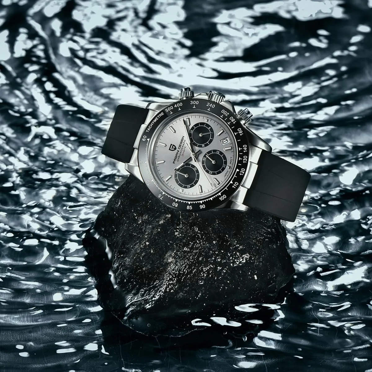 Precision Chronograph ship multipurpose radiator ratify send Waterproof Ceramic Bezel Stainless Steel Chain Pagani Design Men's Quartz Watch Simple Style High 