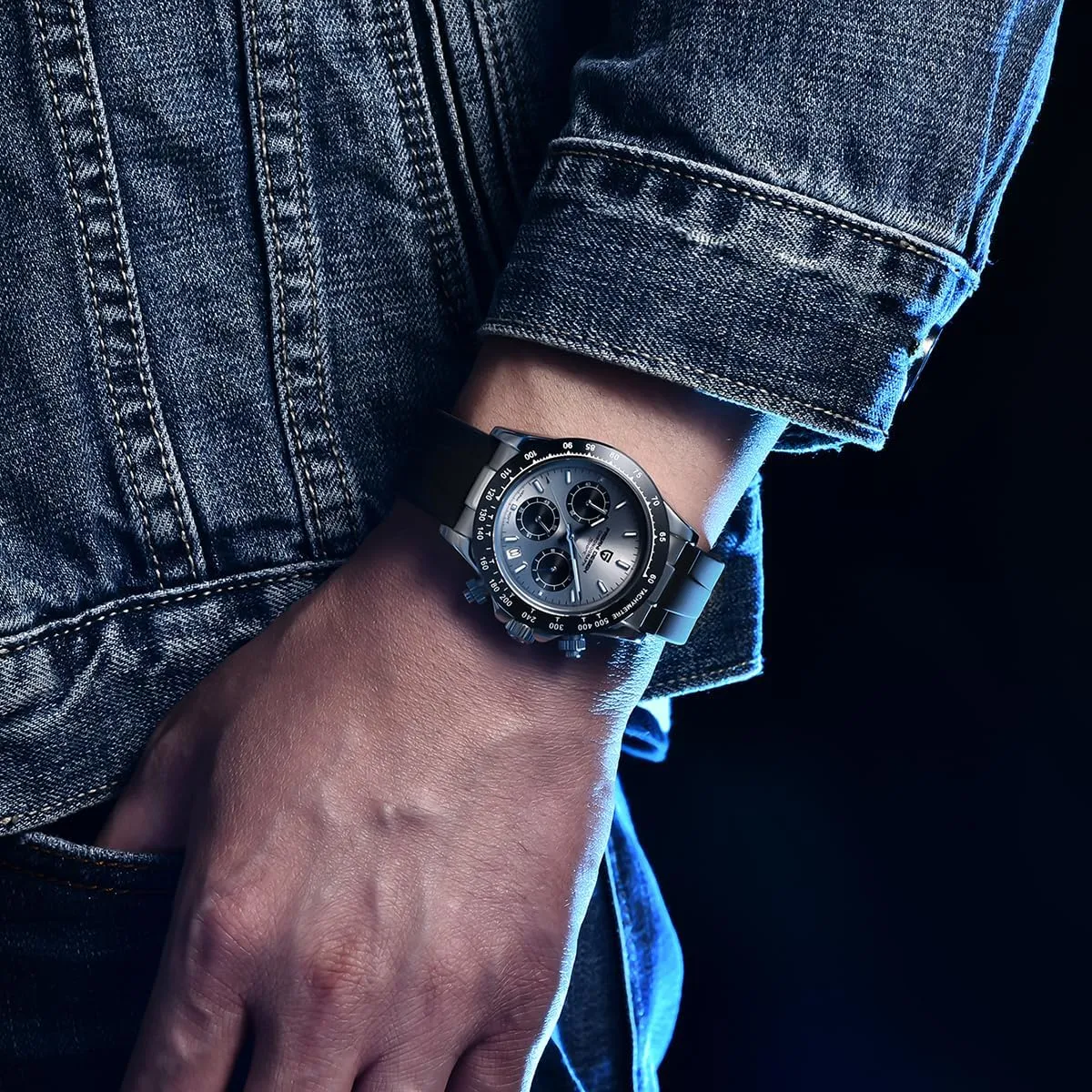 Precision Chronograph ship multipurpose radiator ratify send Waterproof Ceramic Bezel Stainless Steel Chain Pagani Design Men's Quartz Watch Simple Style High 