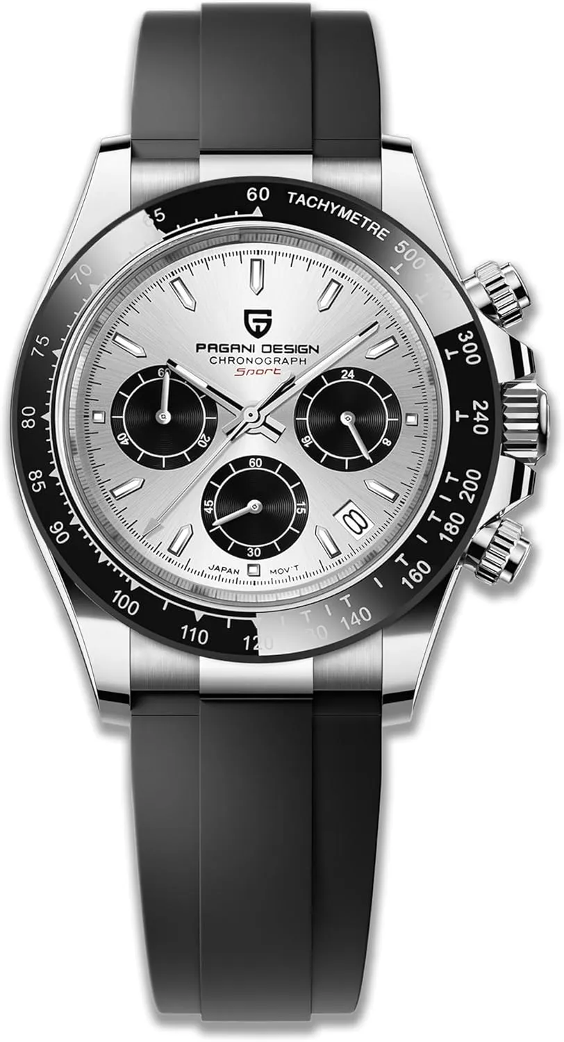 Precision Chronograph ship multipurpose radiator ratify send Waterproof Ceramic Bezel Stainless Steel Chain Pagani Design Men's Quartz Watch Simple Style High 