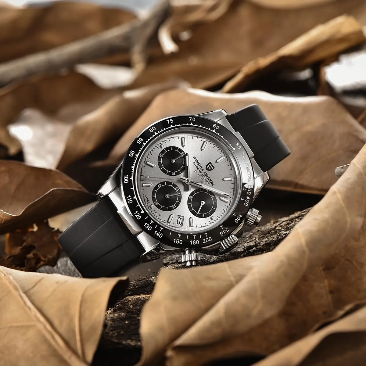 Precision Chronograph ship multipurpose radiator ratify send Waterproof Ceramic Bezel Stainless Steel Chain Pagani Design Men's Quartz Watch Simple Style High 