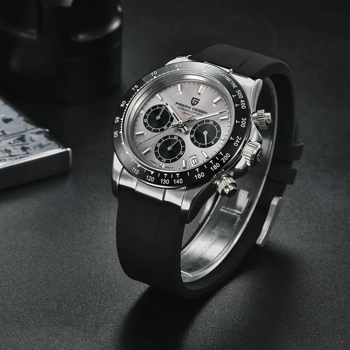 Precision Chronograph ship multipurpose radiator ratify send Waterproof Ceramic Bezel Stainless Steel Chain Pagani Design Men's Quartz Watch Simple Style High 