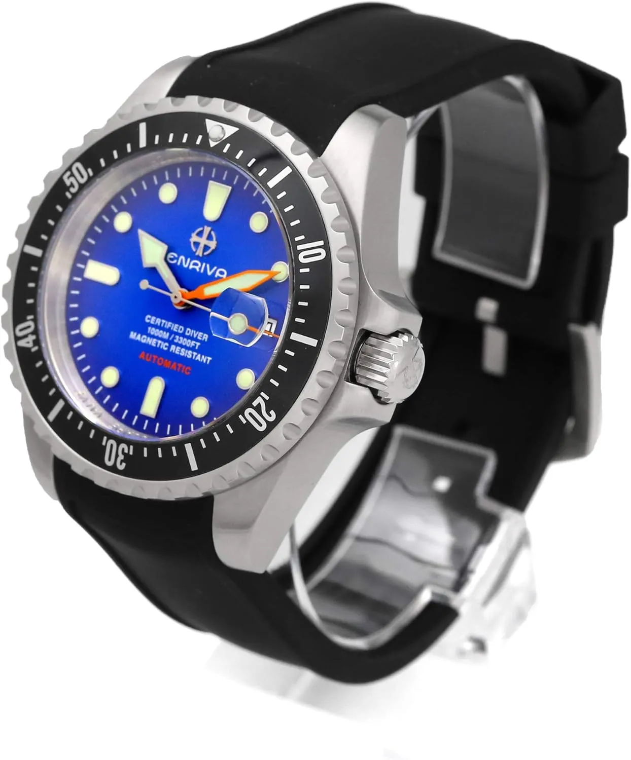 Pro Dive Mens Watch Aluminium Bezel Diving Watches Self-Wind Professional Diver Watches for idealize Men ENRIVA Men's Automatic 